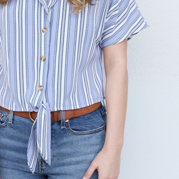 blue striped top - Picture 4 of 5